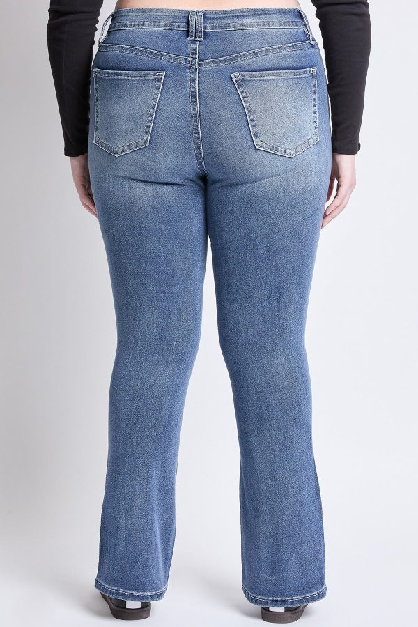 Women's Plus Mid Rise Premium Stitch Bootcut Jeans - Image 4