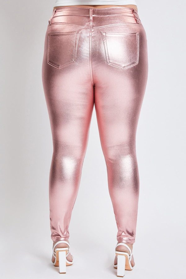 Women's Plus Hyperstretch Metallic Skinny Pants - Image 4