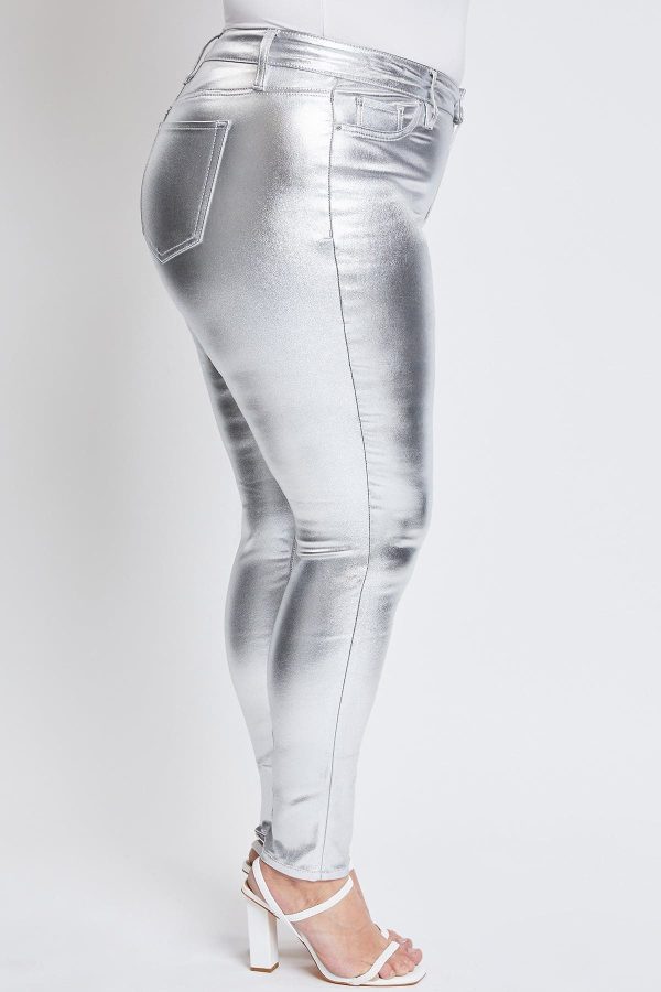 Women's Plus Hyperstretch Metallic Skinny Pants - Image 3