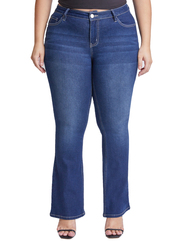 Women's Plus Size Sustainable Mid Rise Bootcut Jeans - Image 2