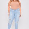 Women's Plus WannaBettaButt Distressed Denim Ankle Jeans