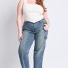 Women's Plus High Rise Wide Leg Skater Cargo Jeans
