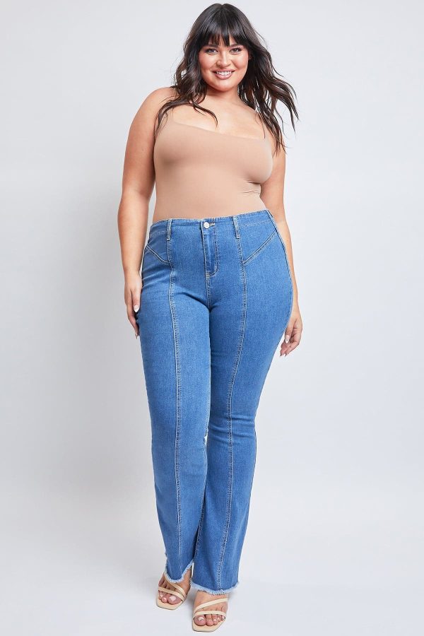 Women's Plus  Flare Jeans with Front Seam - Image 8