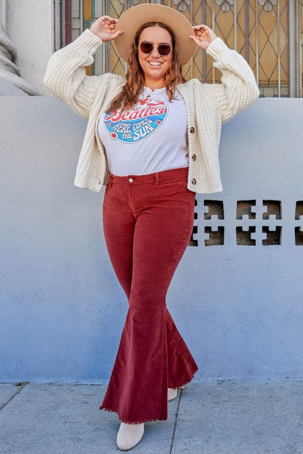 Women's Plus Corduroy Flare Pants - Image 8