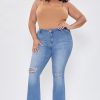 Women's Plus Distressed Super Flare Jeans