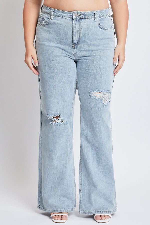 Women's Plus High Rise Relaxed Wide Leg Jeans - Image 5