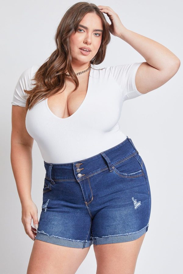 Women's Plus WannaBettaButt Mid Rise Shorts - Image 3