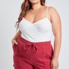 Women's Plus Double Gauze Shorts With Banded Hem
