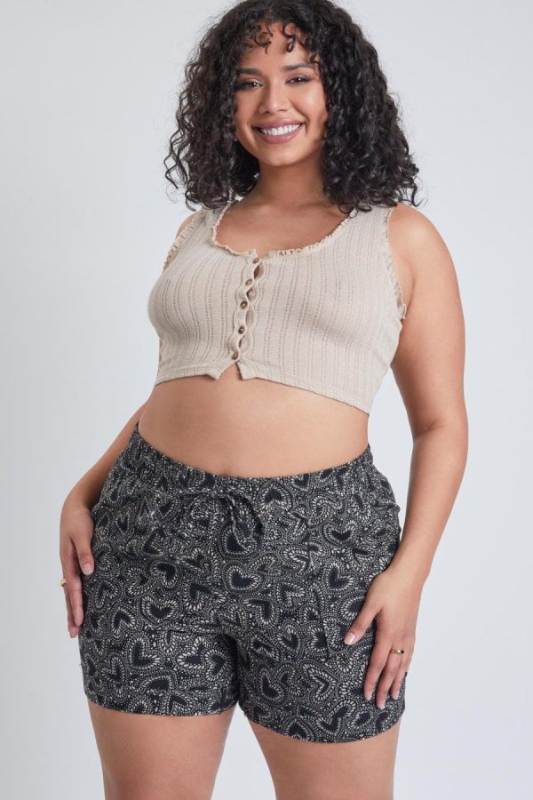 Women's Plus Drawstring Waistband Linen Shorts - Image 4