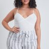 Women's Plus Drawstring Waistband Linen Shorts