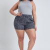 Women's Plus Drawstring Waistband Linen Shorts