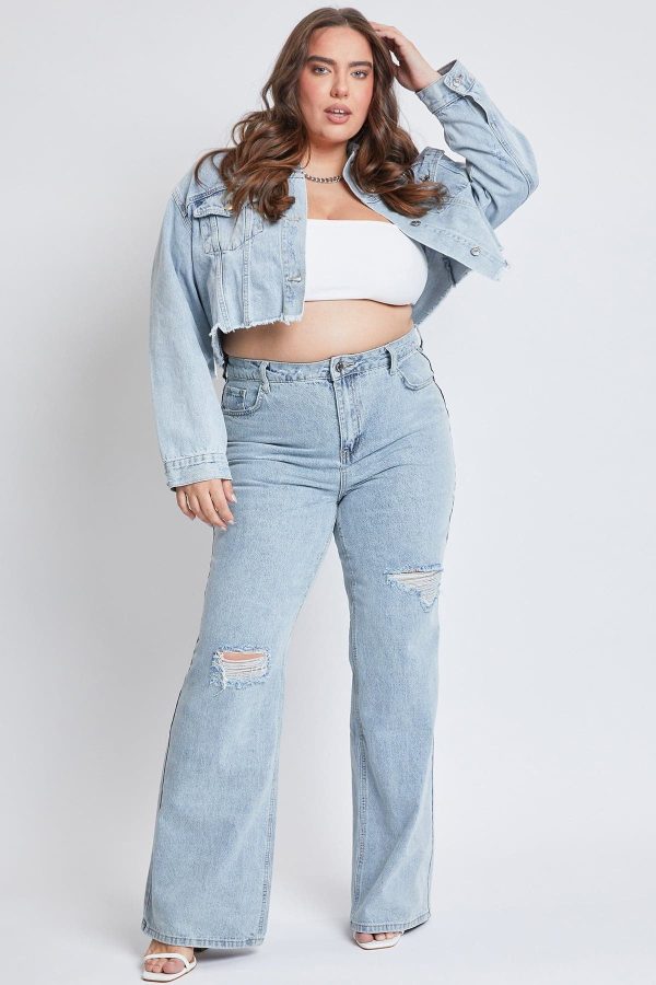 Women's Plus High Rise Relaxed Wide Leg Jeans - Image 3