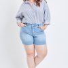 Women's Plus Size Basic 2-Button Side Slit Hem Shorts